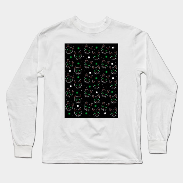 Desain Cat black home pattern Long Sleeve T-Shirt by AnggaDwi store